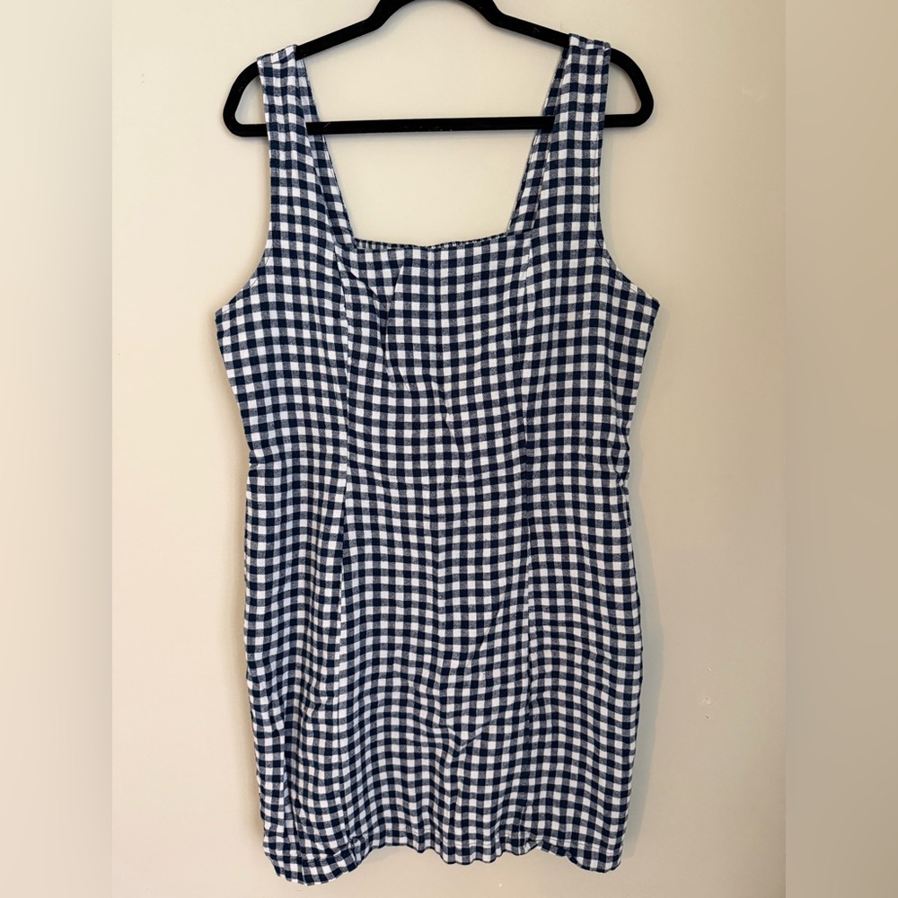 Old Navy Blue and White Gingham Sheath Dress Size XL